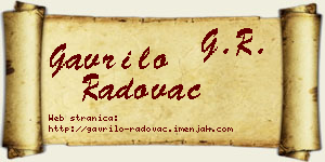 Gavrilo Radovac vizit kartica